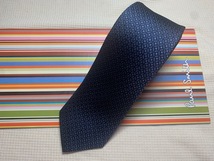 Paul Smith ポールスミスMade in Italy ネクタイ濃紺柄シルク100_画像1