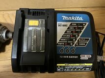 ◎ makita マキタ 充電式インパクトドライバー 充電器 100V DC18RC バッテリー 2個 BL1860B ※ジャンク品 TD171D電動工具 _画像5