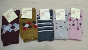  new goods for lady socks (23~25cm)5 sheets set floral print other 