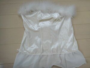  new goods made in Japan fur attaching . lower tube top (M) white party .!