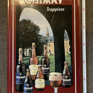 シメイ ビール 巨大 看板 ビンテージ メタル サイン 壁掛け プレート ベルギー CHIMAY アンティーク 昭和 レトロ バー ガレージ 酒 グッズの画像3