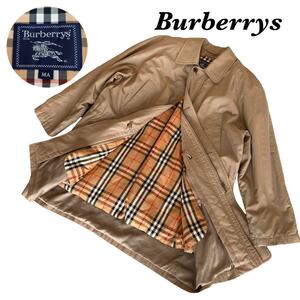 1円【人気】Burberrys　バーバリーズ　 ダウンコート　ハンティングジャケット　裏地　ノバチェック　ダウンライナー付き　ベージュ　MA