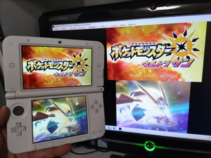 ゲーム実況 3DSLL 『キャプチャー機能付き』ホワイト 偽トロ 本体＋PCとの接続用ケーブル ★保証有★