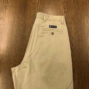 【EK198】CHAPS RALPH LAUREN W33 L34 ツータック 裾折り返し チノパンツ ワークパンツ ベージュ ブランド古着 チャップス 送料無料