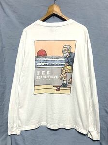 ★美品　TES　THE ENDLESS SUMMER　外人スケーターイラスト ロングスリーブTシャツ 日本製 ホワイト L