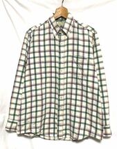 ★90s USA製 ビンテージ 美品　L.L.Bean エルエルビーン　チェック柄 フランネルボタンダウンシャツ M_画像1