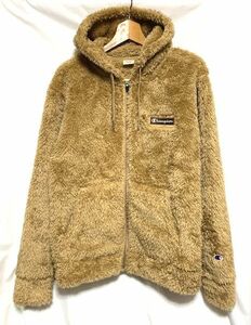 ★美品　Champion チャンピオン　シェルパボアフリース ジップフードパーカー ベージュ L