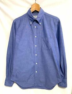 ★USA製 美品　INDIVIDUALIZED SHIRTS インディビジュアライズドシャツ　シャンブレーオックス BDシャツ ネイビー 15-32