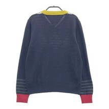 【1円】TOMMY HILFIGER GOLF トミー ヒルフィガーゴルフ Vネック ニット セーター アーガイル柄 ネイビー系 L [240101013278]_画像2