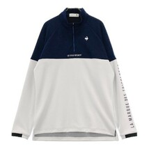 LE COQ GOLF ルコックゴルフ 2022年モデル ハーフジップ 長袖Tシャツ バイカラー ホワイト系 LL [240101067336] ゴルフウェア メンズ_画像1