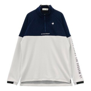 LE COQ GOLF ルコックゴルフ 2022年モデル ハーフジップ 長袖Tシャツ バイカラー ホワイト系 LL [240101067336] ゴルフウェア メンズ