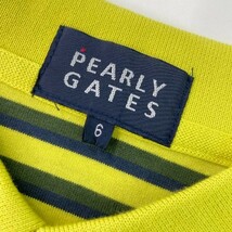 PEARLY GATES パーリーゲイツ 半袖ポロシャツ ボーダー柄 イエロー系 6 [240101063473] ゴルフウェア メンズ_画像5