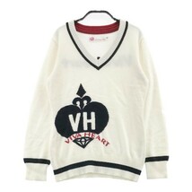 【1円】VIVA HEART ビバハート Vネック ニットセーター ロゴ 40 [240001937860]_画像1