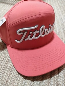 新品 未使用 Titleist タイトリスト キャップ サーモンピンク 紫外線カット 抗菌 吸水速乾 帽子 メンズ ゴルフウェア