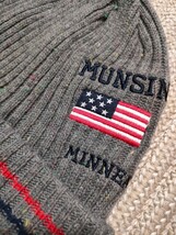 新品 定価4290 マンシング 刺繍デザイン ウール ニットキャップ フリーサイズ 56-60cm グレー ニット帽子 MunsingWear ゴルフ 防寒_画像4