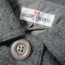 ギャラリービスコンティ GALLERY VISCONTI★可愛いフラワーモチーフ＆パールビーズ♪ コート サイズ2 グレー系 秋冬 着回し力抜群 z5149_画像8