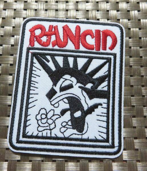 白■四角◆新品ランシドRancid　アメリカ　パンクロック・バンド刺繍ワッペン（パッチ）激シブ■USミュージック 音楽 楽器 仲間 ◇激シブ