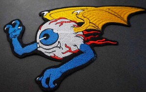 《充血一眼翼悪魔》■新品■《bat patch》 刺繍ワッペン激渋◇アメリカ 大型二輪車 オートバイ バイク◎ミリタリー■洋服・衣類・衣服DIY