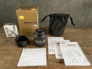 【送料無料・美品】Nikon（ニコン）単焦点マイクロレンズ AF-S DX Micro NIKKOR 40mm f/2.8G　■レンズ保護フイルターのおまけ付き