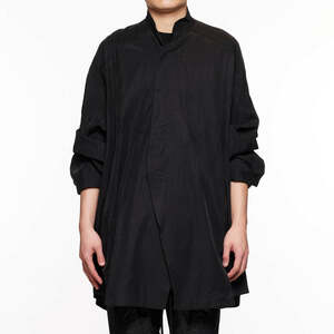 ユリウス　JULIUS　23SS Stand Up Collar Long Sleeve Shirt　オーバーサイズ　スタンドカラー　シャツ　黒　1