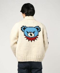 ヒステリックグラマー　 HYSTERIC GLAMOUR ×　CANADIAN SWEATER　HYS BEAR LIVE編込 カウチン　ファックベア　ジャケット　L