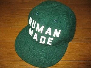 HUMAN MADE ヒューマンメイド 22AW 6 PANEL WOOL CAP ロゴ　ワッペン　ウール　キャップ　グリーン