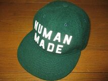 HUMAN MADE ヒューマンメイド 22AW 6 PANEL WOOL CAP ロゴ　ワッペン　ウール　キャップ　グリーン_画像1