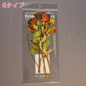 【1柄6枚入】 Gタイプ ドライフラワー 植物 おしゃれ 花 ステッカー シール Dryed Flowers Sticker LARGE 大きめ リアル 鮮やか 