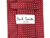 ポールスミス ブランドネクタイ チェック柄 シルク メンズ ワインレッド Paul Smith_画像3