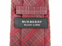 バーバリーブラックレーベル ブランドネクタイ チェック柄 シルク 日本製 メンズ ブラウン BURBERRY BLACK LABEL_画像3