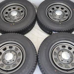 新品 デイトナ 15-6.5J＋40 6-139.7 ガンメタ スタッドレス付4本SET 195/80R15 2023年製 グッドイヤー ハイエース200系(W2441-2)