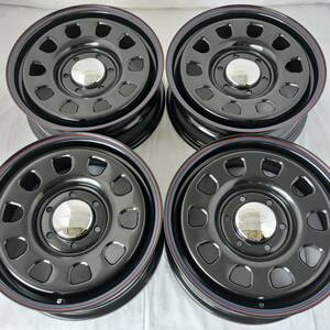 新品 デイトナ 17-6.5J＋38 6-139.7 ブラック ホイール4本SET ハイエース200系 アウトレット特価 (W2170-2)