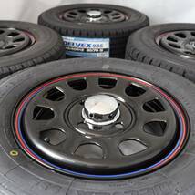 新品 デイトナ 12-4.0J＋42 4-100 ブラック スタッドレス付4本SET 145/80R12 80/78N 2023年製 トーヨー DELVEX935 軽トラ (W2397-3)_画像4