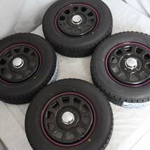 新品 デイトナ 12-4.0J＋42 4-100 ブラック スタッドレス付4本SET 145/80R12 80/78N 2023年製 トーヨー DELVEX935 軽トラ (W2397-3)_画像2