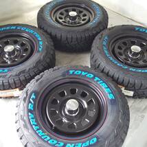 新品 デイトナ 16-7.0J＋33 5-114.3 ブラック タイヤ付4本SET 235/70R16 トーヨーOPENCOUNTRY R/T ホワイトレター (W2381)_画像2