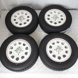 即納OK デイトナ 12-4.0J＋42 4-100 ホワイト スタッドレス付4本SET 145/80R12 80/78N 2023年製 トーヨー DELVEX935 軽トラ (W2404-3)