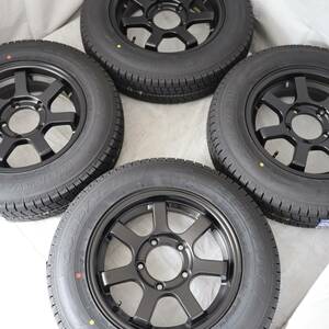 新品 16インチ 5.5J ＋20 5-139.7 ブラック スタッドレス付4本SET 175/80R16 2023年製 グッドイヤー ICENAVI SUV ジムニー (W2362-1)