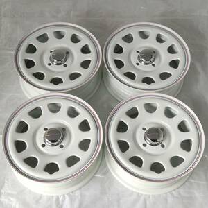 新品 デイトナ 14-5.0J＋42 4-100 ホワイト ホイール4本SET 軽自動車用 ムーヴ タント NBOX ミラ アウトレット特価(W2391-3)