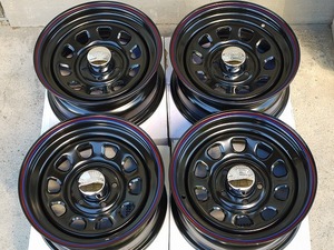 新品 デイトナ 15-7.0J＋12 5-114.3 ブラック ホイール4本SET ハイラックスRZN152 チェロキー7MX アウトレット特価(W0012-2)