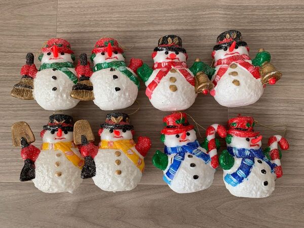 【クリスマス】スノーマンのオーナメント 8個セット