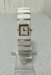 極美品 RADO ラドー ダイアスター 963.0425.3 QZ シェル文字盤 セラミック 18K/750 シェル文字盤 YG×SS レディース 腕時計