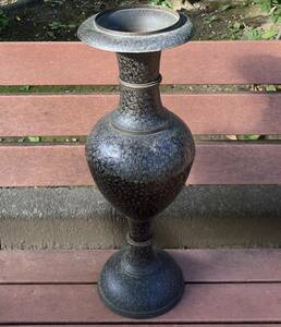 昭和レトロ品　アンティーク　ブドウ柄のヘレニズムっぽい花瓶 花器　壺 骨董 送料無料