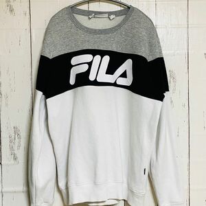 FILA フィラ トレーナー スウェット ロゴ グレー US古着 メンズ レディース Mサイズ