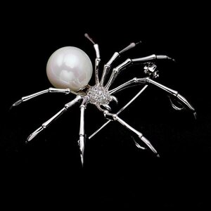 S2171 [ animal ] large grain pearl ..kmo2WAY brooch / white 