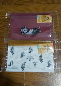 ☆わちふぃーるど 猫のダヤン DAISO コラボ 底マチ ジップバッグ 2点セット WACHIFIELD ダヤン ダイソー Zip Bag