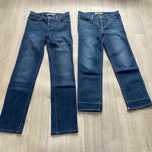 送料無料 古着ジーンズ【Levi's312 SHAPING SLIM W25インチ】2本セット