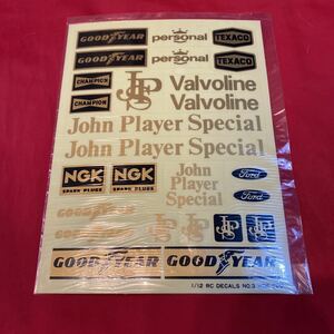 「1/24 RC DECALS NO.3 John Player Special」当時物シール／送料無料