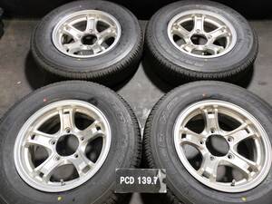 WEDS KEELER キーラー 15インチ 5.5J +5 PCD139.7 5H 195/80R15 ブリヂストン DUELER H/T 684Ⅱ 195/80R15 新車外し ジムニーシエラ 189482