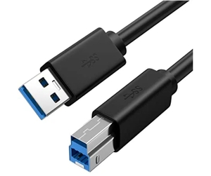 USB3.0高速データ転送用ケーブル タイプAオス-Bオス 使い易い長めの約1.7m 黒 プリンタやスキャナなど、パソコン周辺機器側に接続する端子 