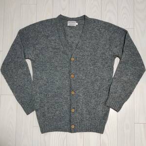 英国製 INVERALLAN Vネック カーディガン グレー ウール Authentic Knit Wear ウッドボタン インバーアラン ザノーネ ZANONE 